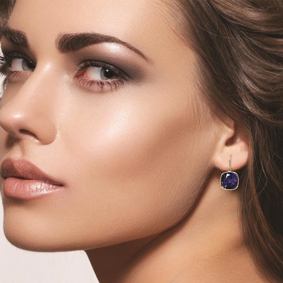 5.00 CTW Lab Grown Sapphire and Emeralds Set - 14K Gold (2 Pairs)