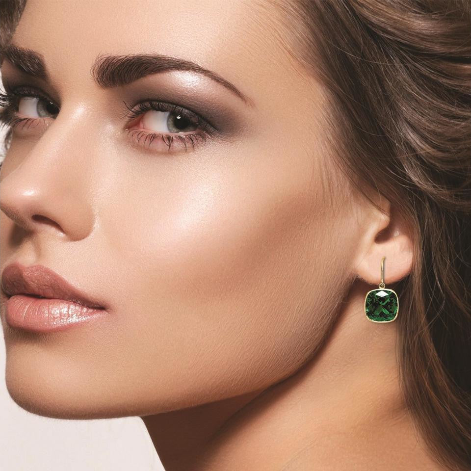 5.00 CTW Lab Grown Sapphire and Emeralds Set - 14K Gold (2 Pairs)