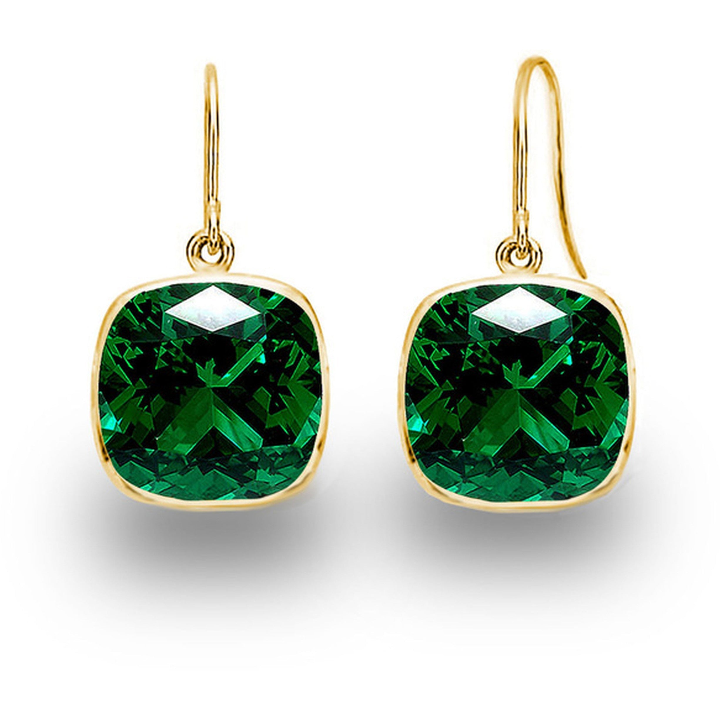 5.00 CTW Lab Grown Sapphire and Emeralds Set - 14K Gold (2 Pairs)